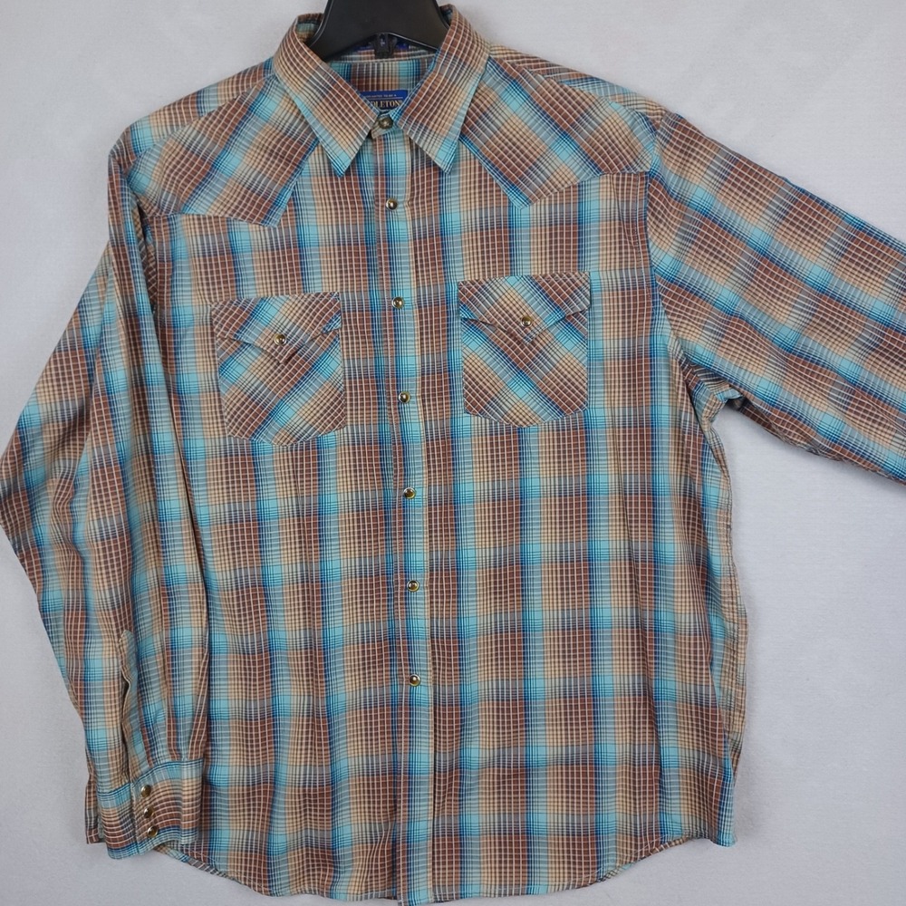 Pendleton Frontier Pearl Snap Button Down Shirt XL Long Sleeve  Plaid Western